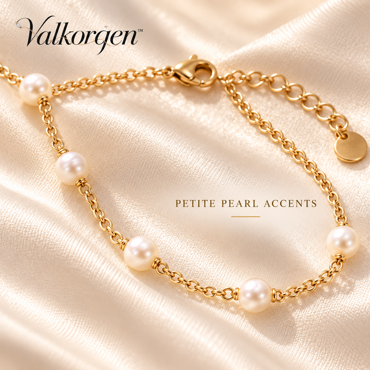 Elara Pearl Chain Anklet – Adjustable Gold-Tone Summer Anklet with Petite Pearl Accents, Minimalist Jewelry | Valkorqen™